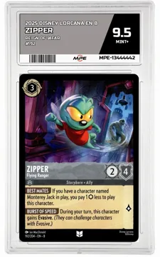 2025 DISNEY LORCANA EN 8 Reign of Jafar #192 ZIPPER MPE 9.5 MINT+ — graded card up for auction