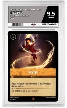 2024 DISNEY LORCANA EN 5 Shimmering Skies #27 REVIVE MPE 9.5 MINT+ — graded card up for auction