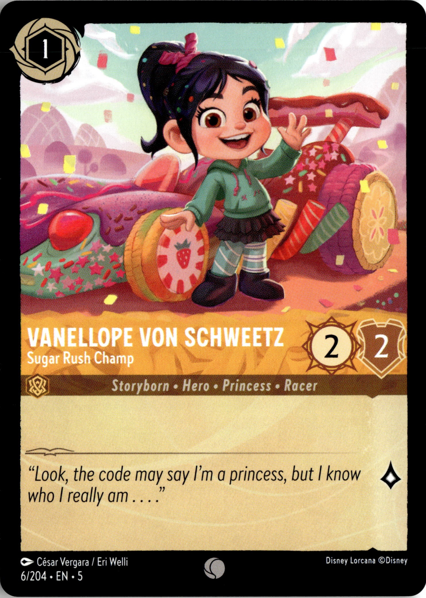 2024 Disney Lorcana En 5 Vanellope Von Schweetz graded slab