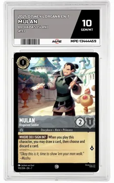 2025 DISNEY LORCANA EN 7 Archazia's Island #193 MULAN MPE 10 GEM/MT — graded card up for auction