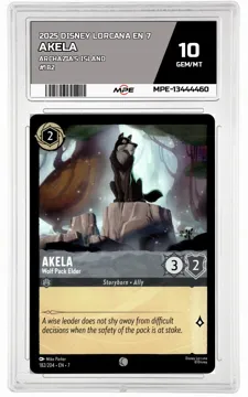 2025 DISNEY LORCANA EN 7 Archazia's Island #182 AKELA MPE 10 GEM/MT — graded card up for auction