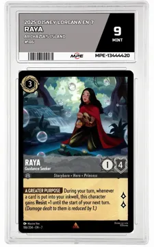2025 DISNEY LORCANA EN 7 Archazia's Island #186 RAYA MPE 9 MINT — graded card up for auction