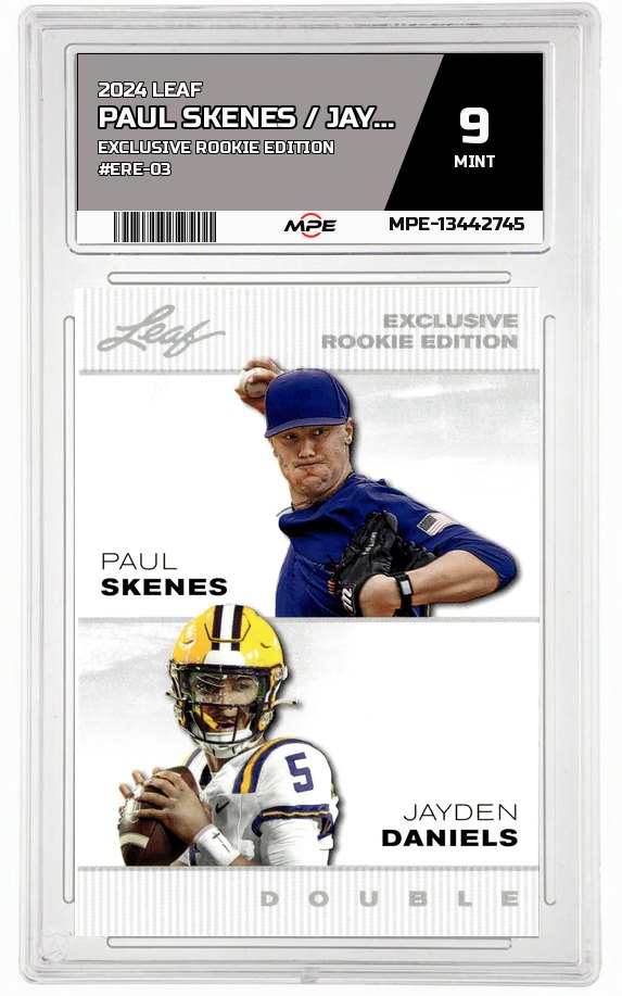 2024 LEAF EXCLUSIVE ROOKIE EDITION #ERE-03 PAUL SKENES / JAYDEN DANIELS MPE 9 MINT — graded card auctioned from the MPE vault