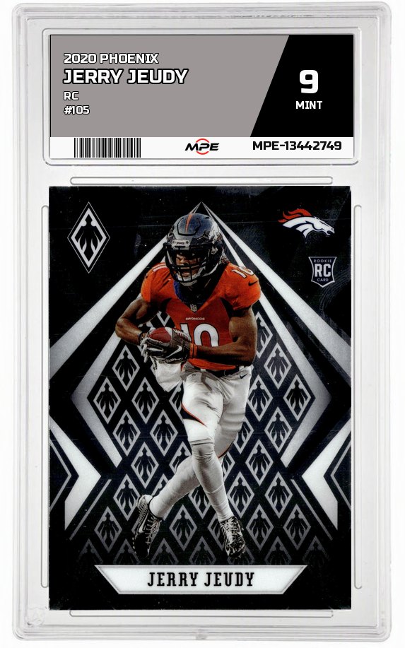 2020 PHOENIX RC #105 JERRY JEUDY MPE 9 MINT — graded card auctioned from the MPE vault