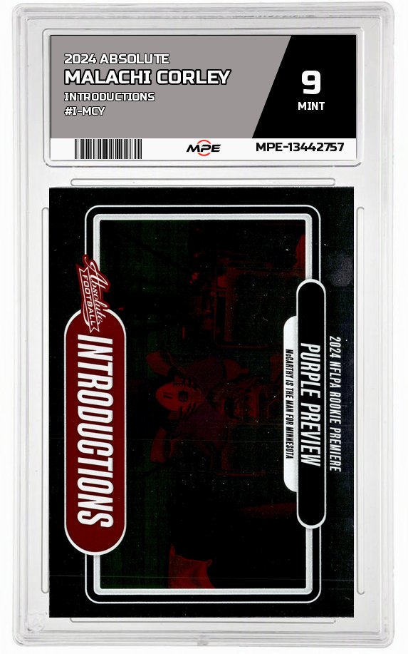 2024 ABSOLUTE INTRODUCTIONS #I-MCY MALACHI CORLEY MPE 9 MINT — graded card up for auction