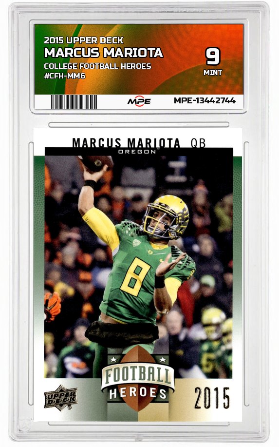 2015 UPPER DECK COLLEGE FOOTBALL HEROES #CFH-MM6 MARCUS MARIOTA MPE 9 MINT — graded card auctioned from the MPE vault