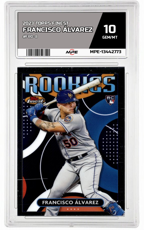 2023 TOPPS FINEST #FRD-8 FRANCISCO ÁLVAREZ MPE 10 GEM/MT — graded card auctioned from the MPE vault
