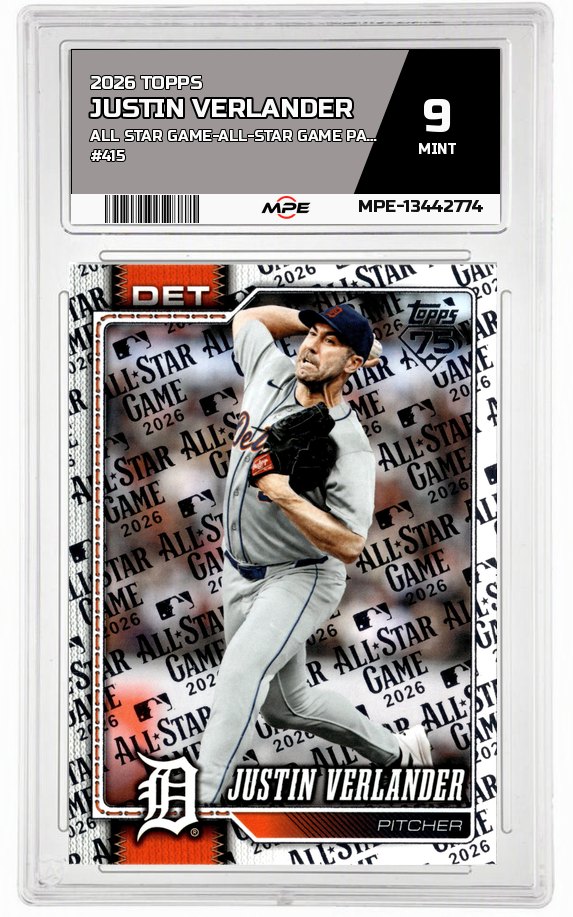 2026 TOPPS ALL STAR GAME-All-Star Game Parallel #415 JUSTIN VERLANDER MPE 9 MINT — graded card auctioned from the MPE vault