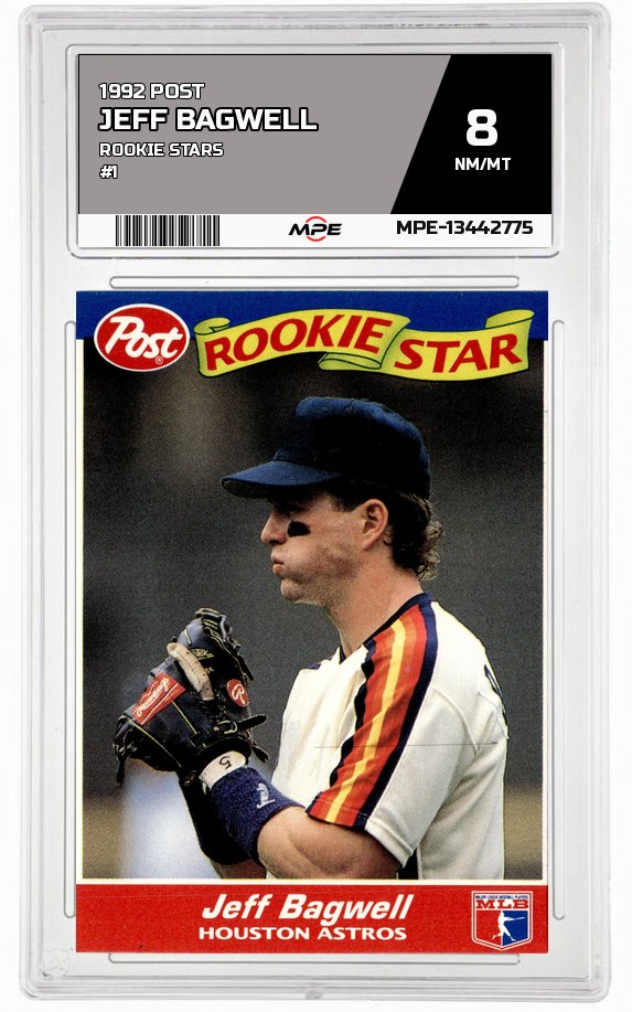 1992 POST ROOKIE STARS #1 JEFF BAGWELL MPE 8 NM/MT — graded card auctioned from the MPE vault