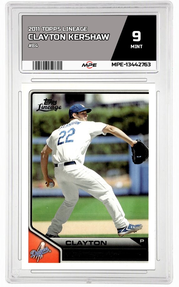 2011 TOPPS LINEAGE #84 CLAYTON KERSHAW MPE 9 MINT — graded card up for auction
