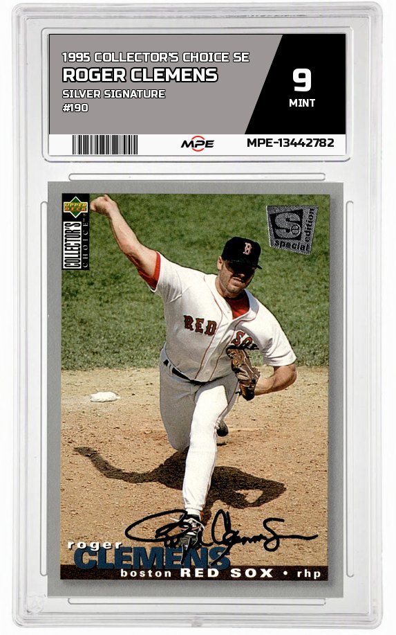 1995 COLLECTOR'S CHOICE SE Silver Signature #190 ROGER CLEMENS MPE 9 MINT — graded card auctioned from the MPE vault