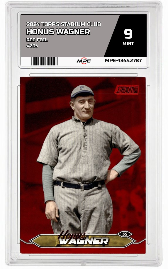 2024 TOPPS STADIUM CLUB Red Foil #205 HONUS WAGNER MPE 9 MINT — graded card auctioned from the MPE vault