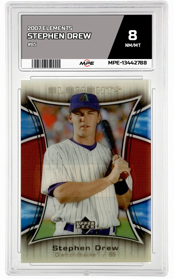 2007 ELEMENTS #85 STEPHEN DREW MPE 8 NM/MT — graded card auctioned from the MPE vault