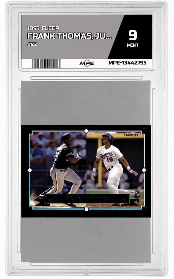 1993 FLEER #B3 FRANK THOMAS, JUAN GONZÁLEZ MPE 9 MINT — graded card auctioned from the MPE vault