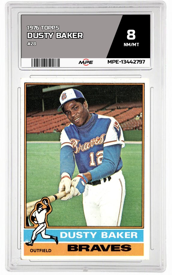 1976 TOPPS #28 DUSTY BAKER MPE 8 NM/MT — graded card up for auction