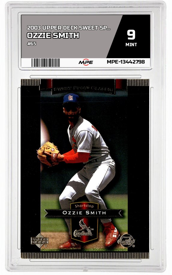 2003 UPPER DECK SWEET SPOT CLASSIC #65 OZZIE SMITH MPE 9 MINT — graded card up for auction