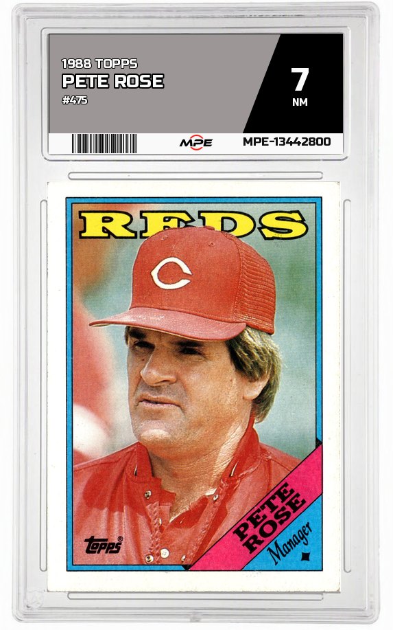 1988 TOPPS #475 PETE ROSE MPE 7 NM — graded card auctioned from the MPE vault