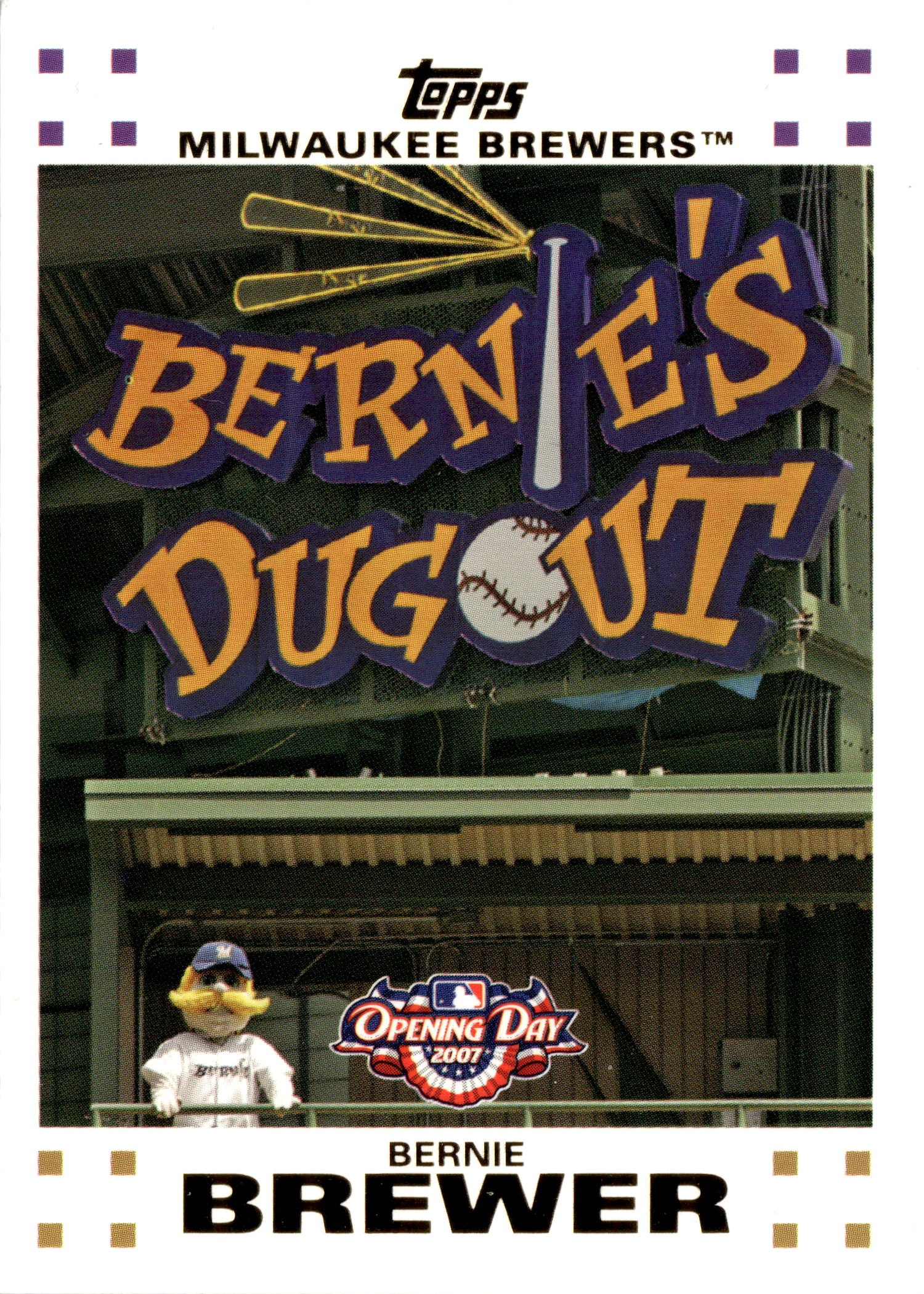 2007 Topps Opening Day Bernie Brewer graded slab