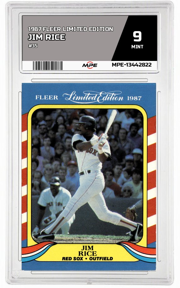 1987 FLEER LIMITED EDITION #35 JIM RICE MPE 9 MINT — graded card auctioned from the MPE vault