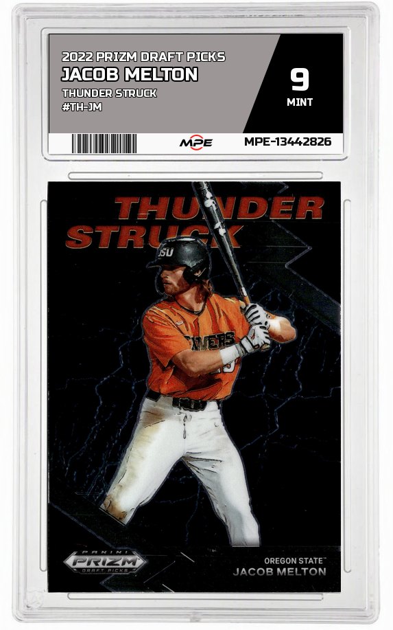 2022 PRIZM DRAFT PICKS THUNDER STRUCK #TH-JM JACOB MELTON MPE 9 MINT — graded card auctioned from the MPE vault