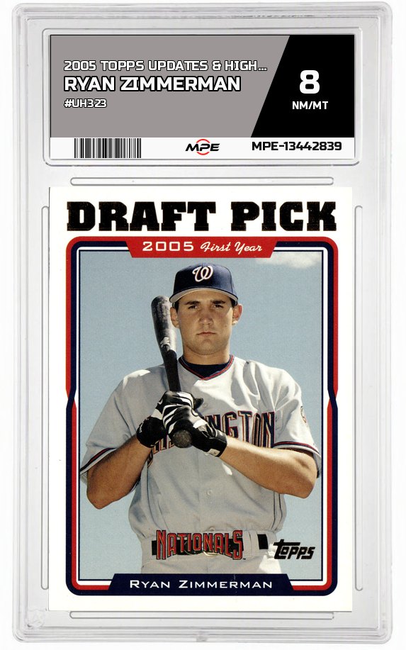 2005 TOPPS UPDATES & HIGHLIGHTS #UH323 RYAN ZIMMERMAN MPE 8 NM/MT — graded card auctioned from the MPE vault