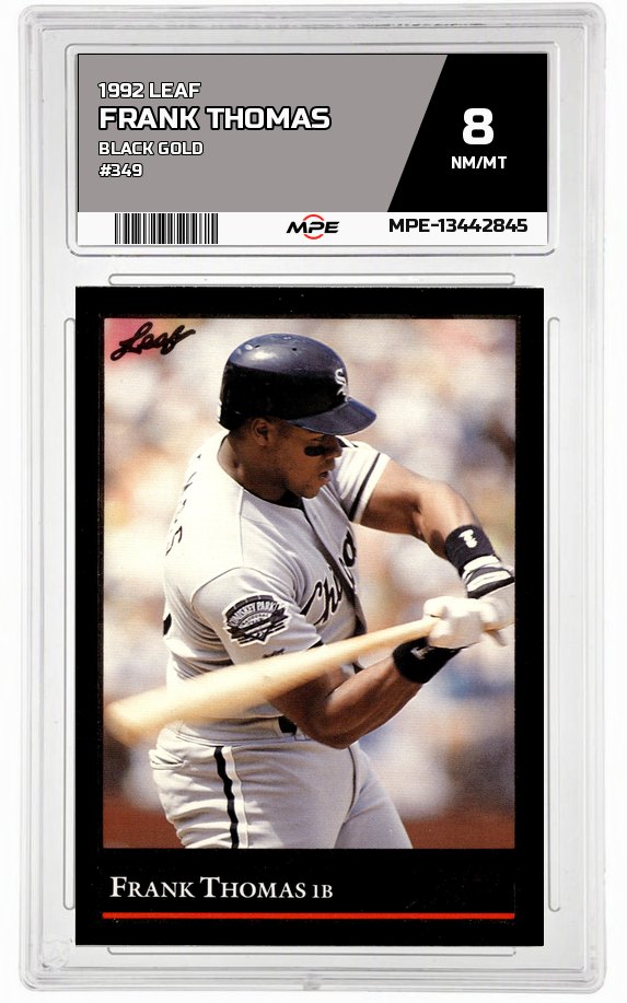 1992 LEAF Black Gold #349 FRANK THOMAS MPE 8 NM/MT — graded card auctioned from the MPE vault