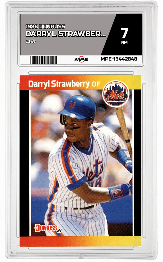 1988 DONRUSS #147 DARRYL STRAWBERRY MPE 7 NM — graded card auctioned from the MPE vault