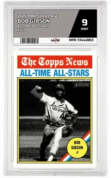 2025 TOPPS HERITAGE ALL TIME ALL STARS #342 BOB GIBSON MPE 9 MINT — graded card up for auction