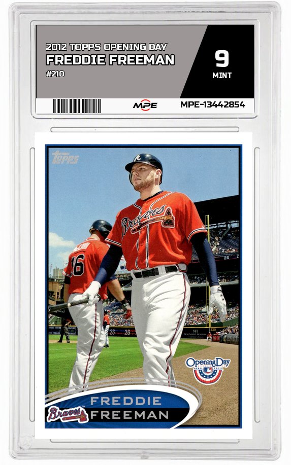 2012 TOPPS OPENING DAY #210 FREDDIE FREEMAN MPE 9 MINT — graded card auctioned from the MPE vault
