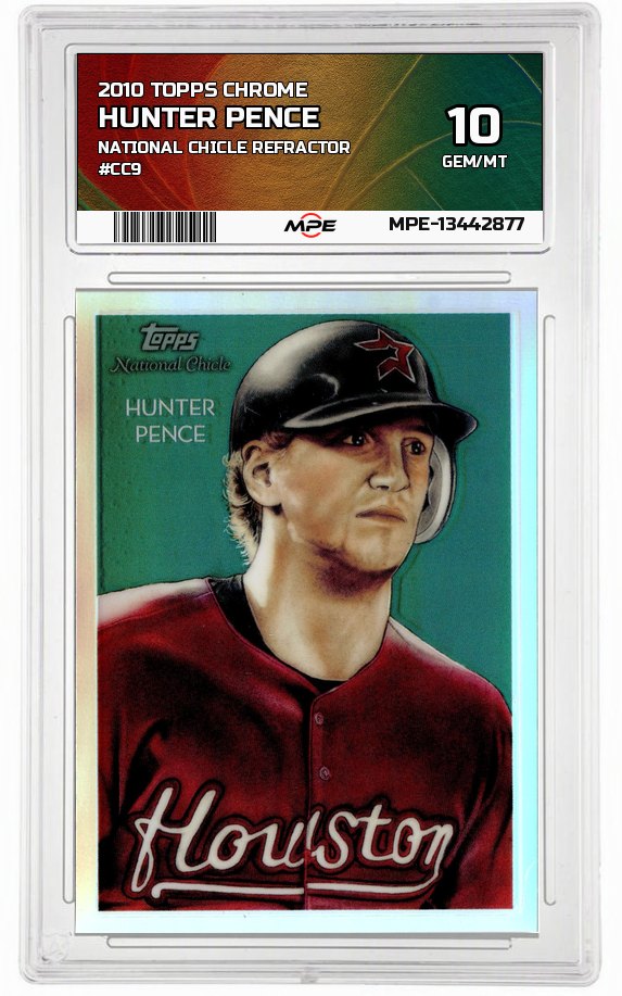 2010 TOPPS CHROME NATIONAL CHICLE REFRACTOR #CC9 HUNTER PENCE MPE 10 GEM/MT — graded card auctioned from the MPE vault