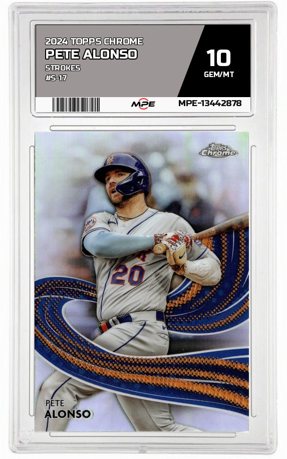 2024 TOPPS CHROME STROKES #S-17 PETE ALONSO MPE 10 GEM/MT — graded card auctioned from the MPE vault