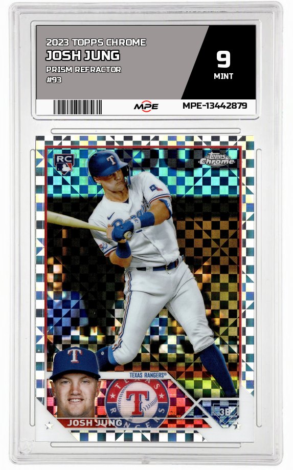 2023 TOPPS CHROME PRISM REFRACTOR #93 JOSH JUNG MPE 9 MINT — graded card auctioned from the MPE vault
