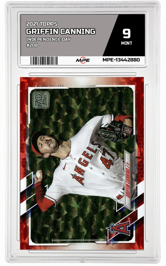 2021 TOPPS INDEPENDENCE DAY #208 GRIFFIN CANNING MPE 9 MINT — graded card auctioned from the MPE vault