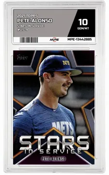 2021 TOPPS STARS IN SERVICE #SIS-9 PETE ALONSO MPE 10 GEM/MT — graded card up for auction