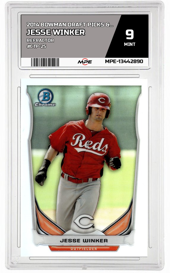 2014 BOWMAN DRAFT PICKS & PROSPECTS CHROME REFRACTOR #CTP-25 JESSE WINKER MPE 9 MINT — graded card auctioned from the MPE vault