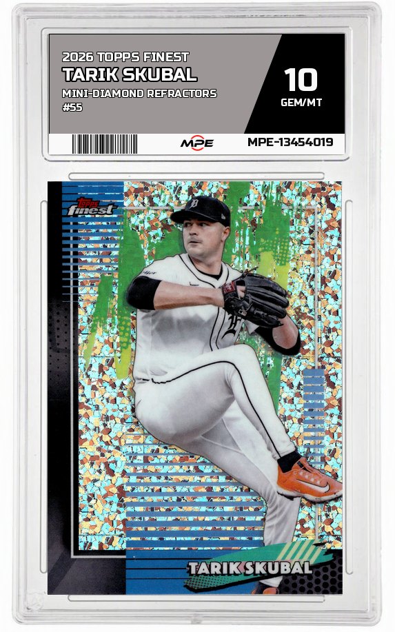 2026 TOPPS FINEST Mini-Diamond Refractors #55 TARIK SKUBAL MPE 10 GEM/MT — graded card auctioned from the MPE vault