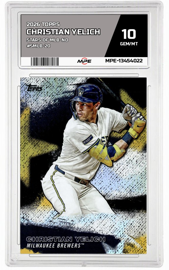 2026 TOPPS STARS OF MLB-No #SMLB-20 CHRISTIAN YELICH MPE 10 GEM/MT — graded card auctioned from the MPE vault