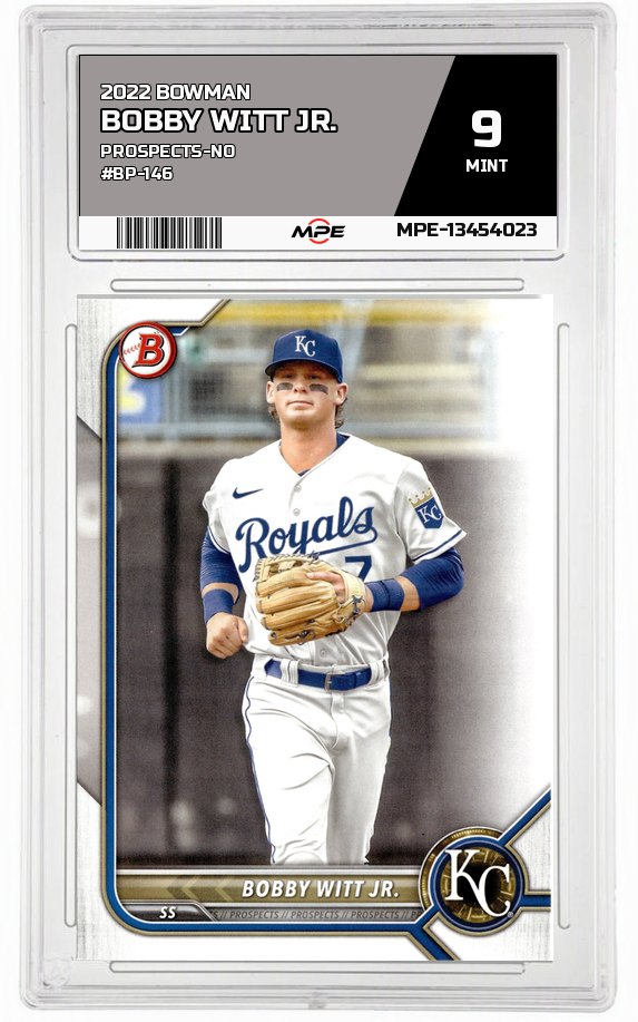 2022 BOWMAN PROSPECTS-No #BP-146 BOBBY WITT JR. MPE 9 MINT — graded card auctioned from the MPE vault