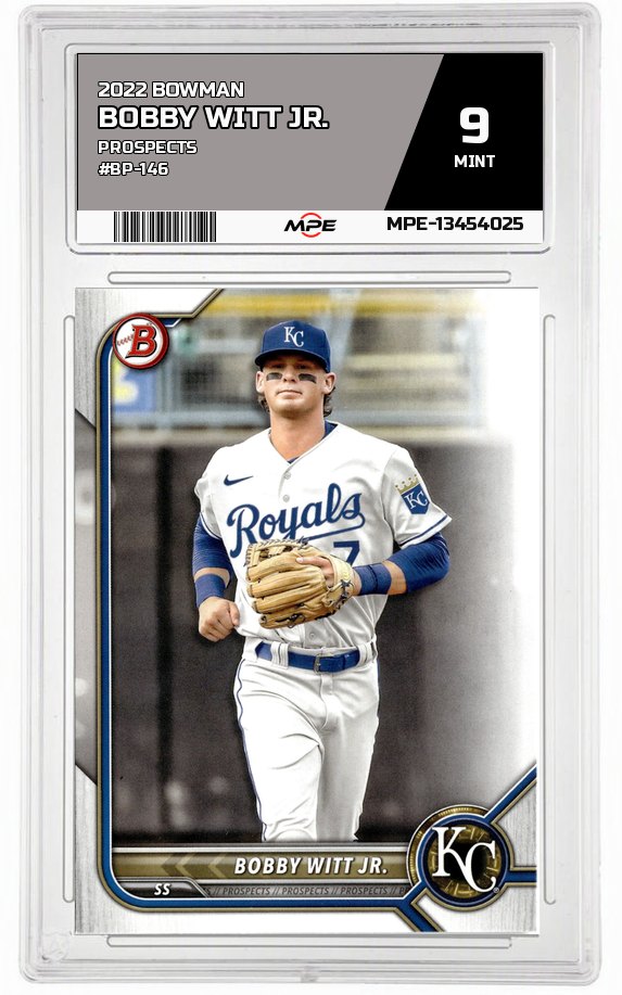 2022 BOWMAN PROSPECTS #BP-146 BOBBY WITT JR. MPE 9 MINT — graded card auctioned from the MPE vault