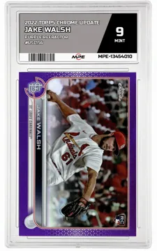 2022 TOPPS CHROME UPDATE Purple Refractor #USC156 JAKE WALSH MPE 9 MINT — graded card up for auction