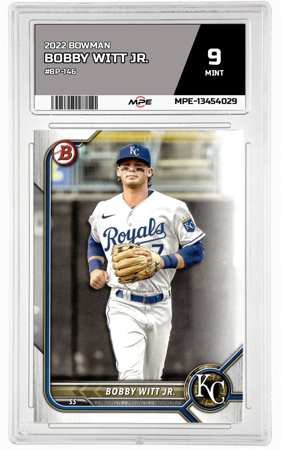 2022 BOWMAN #BP-146 BOBBY WITT JR. MPE 9 MINT — graded card auctioned from the MPE vault