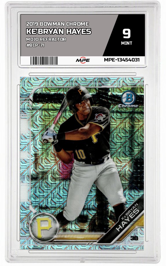 2019 BOWMAN CHROME MOJO REFRACTOR #BCP-71 KE'BRYAN HAYES MPE 9 MINT — graded card auctioned from the MPE vault