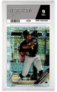 2019 BOWMAN CHROME MOJO REFRACTOR #BCP-71 KE'BRYAN HAYES MPE 9 MINT — graded card up for auction