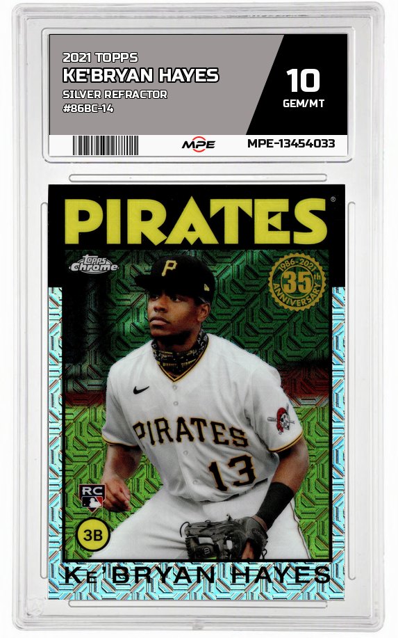 2021 TOPPS SILVER REFRACTOR #86BC-14 KE'BRYAN HAYES MPE 10 GEM/MT — graded card auctioned from the MPE vault