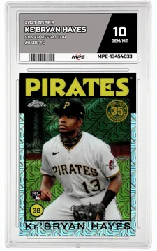 2021 TOPPS SILVER REFRACTOR #86BC-14 KE'BRYAN HAYES MPE 10 GEM/MT — graded card up for auction