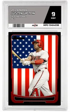 2012 BOWMAN International #62 JUSTIN UPTON MPE 9 MINT — graded card up for auction