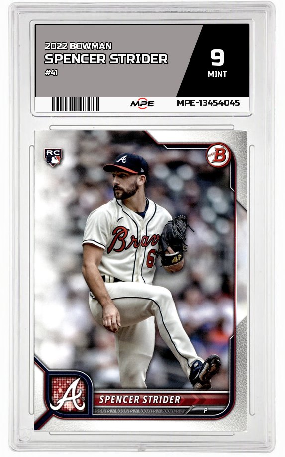 2022 BOWMAN #41 SPENCER STRIDER MPE 9 MINT — graded card auctioned from the MPE vault