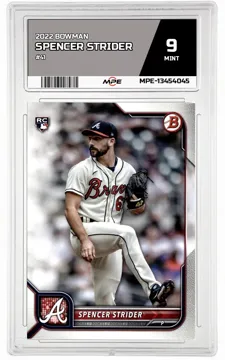 2022 BOWMAN #41 SPENCER STRIDER MPE 9 MINT — graded card up for auction