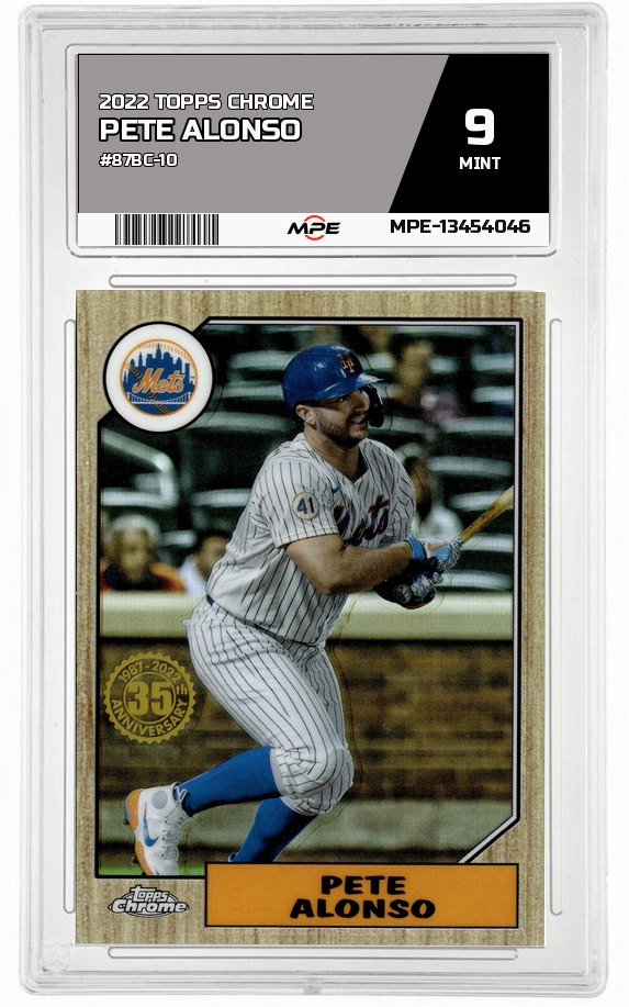2022 TOPPS CHROME #87BC-10 PETE ALONSO MPE 9 MINT — graded card auctioned from the MPE vault