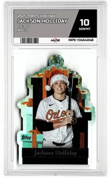 2025 TOPPS HOLIDAY Die-Cut #OO-10 JACKSON HOLLIDAY MPE 10 GEM/MT — graded card up for auction